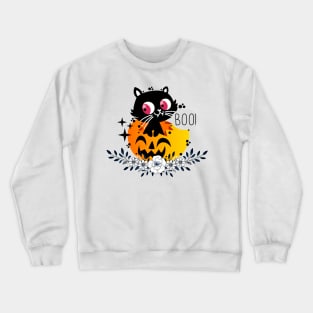 Cat In A Pumpkin Crewneck Sweatshirt